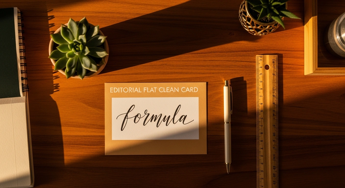 RevPAR formula card in elegant handwriting on a warm teak desk with natural light